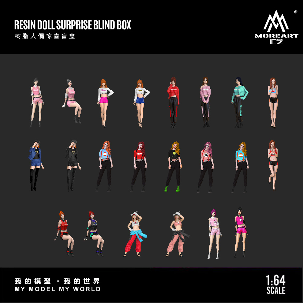 Resin Art Toys - โมเดลเรซิ่นทำมือขนาด 1:64 กล่องสุ่ม ตุ๊กตาจิ๋ว ของสะสม ของขวัญ