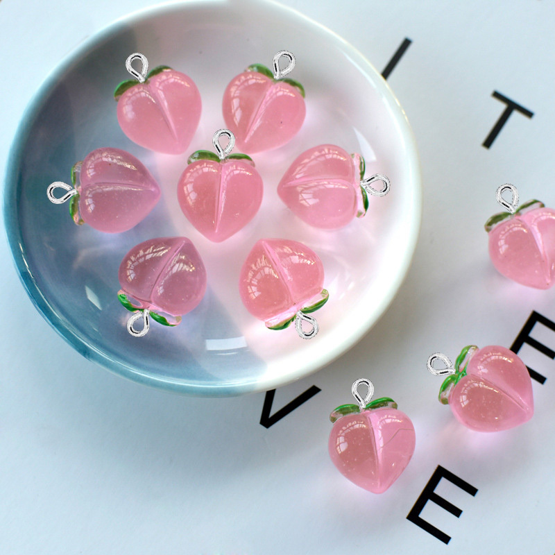 Resin Art Supplies Near Me - 10 ชิ้น จี้เรซิ่นรูปพีชใสแบบแบน สำหรับทำเครื่องประดับ DIY ต่างหู