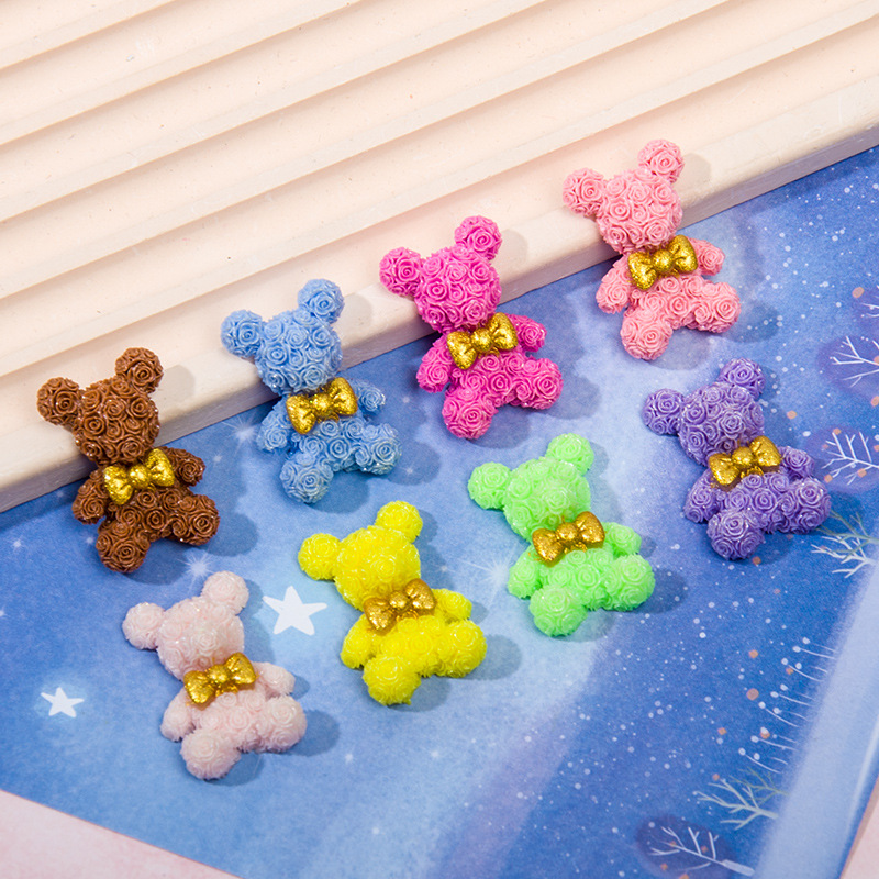 Resin Art Rose Petals - 10PCS Rose Blossom Bear เรซิ่นอุปกรณ์เสริม DIY