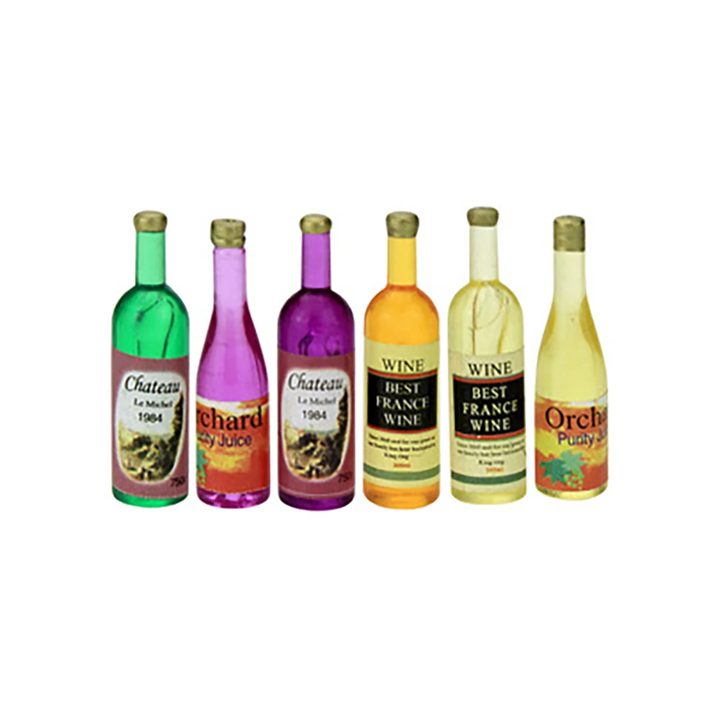 Resin Art Bottle - 6 ชิ้น 1/12 Dollhouse Miniature Mini
