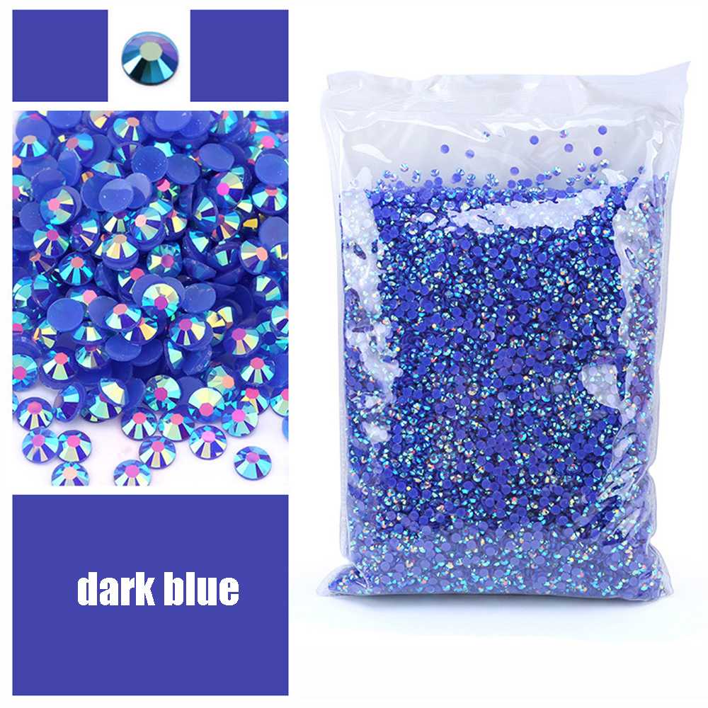 Resin Art Quantity - เรซิ่นรูปทรงแบนสีน้ำเงินเข้ม ไม่ใช่แบบติดด้วยความร้อน จำนวนมาก ขายส่ง สำหรับงานฝีมือ DIY