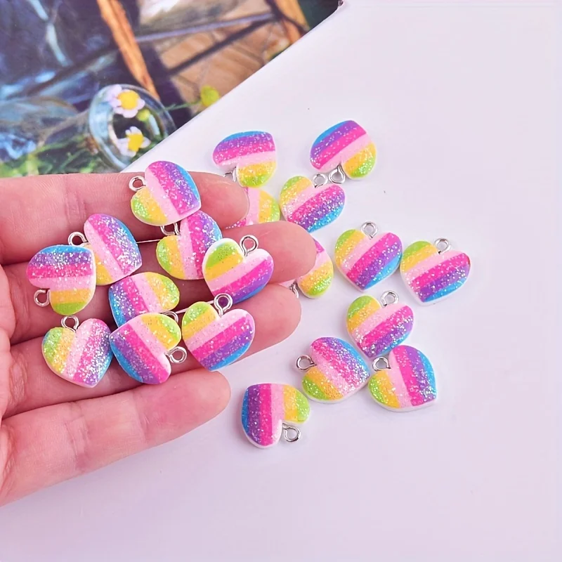 Resin Art Supplies Near Me - ชาร์มเรซิ่นรูปหัวใจหลากสี 10 ชิ้น จี้รูปหัวใจน่ารักหลากสี สำหรับทำเครื่องประดับ DIY