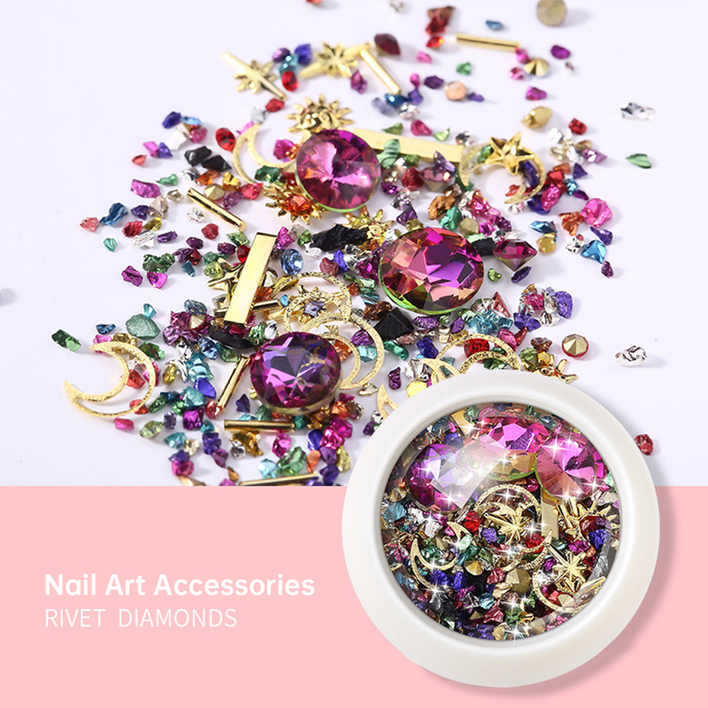 Resin Art Case - เรซิ่นหินเครื่องประดับโลหะRivetเพชรอีพ็อกซี่เรซิ่นบรรจุอุปกรณ์เสริมสําหรับDIYต่างหูจี้เคสโทรศัพท์ตกแต่งเล็บ