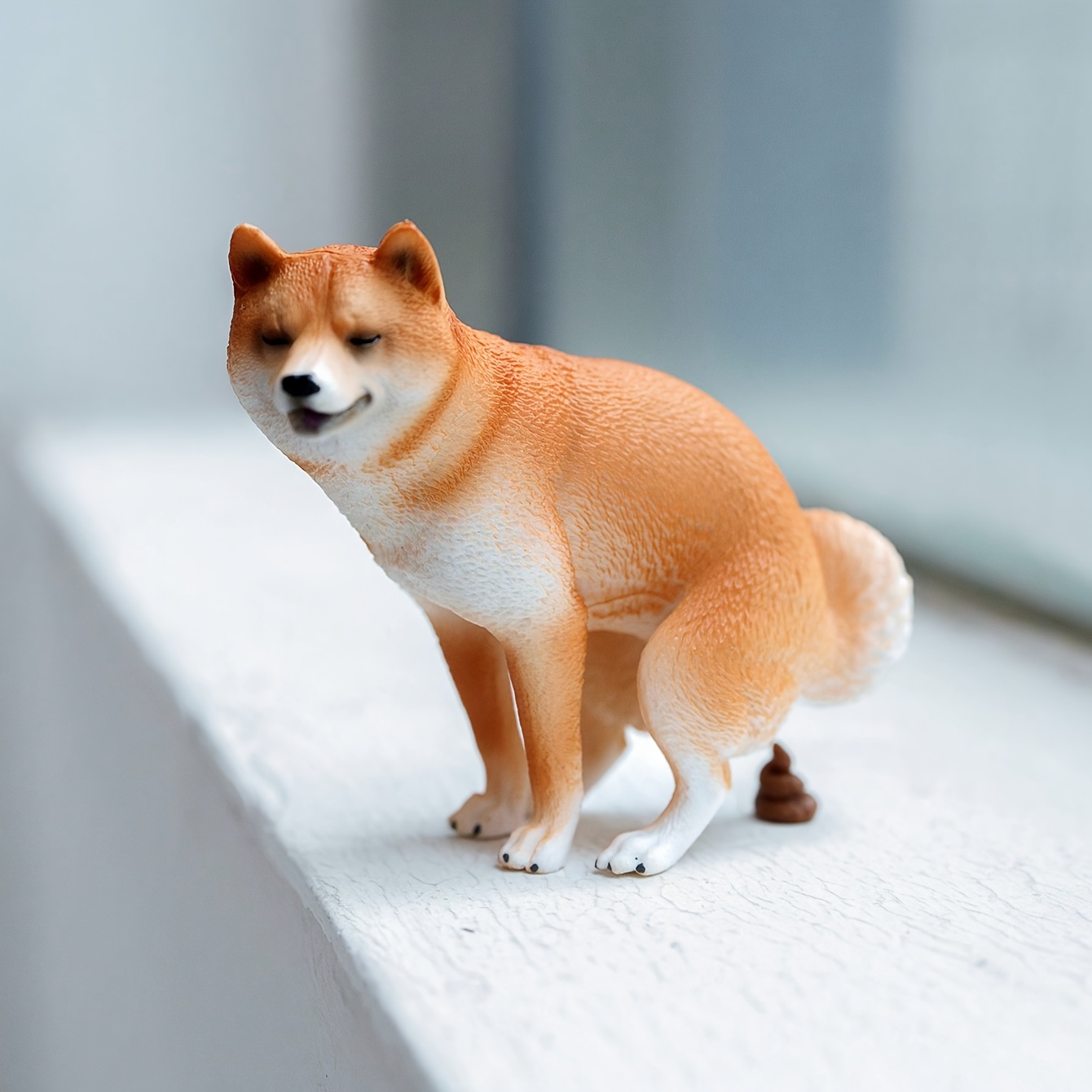 Resin Art Toys - ชุดฟิกเกอร์ชิบะอินุขนาด 1/6 พร้อมของเล่นจำลองอุจจาระและปัสสาวะ ของตกแต่งบ้าน ของขวัญวันเกิดสุดสร้างสรรค์