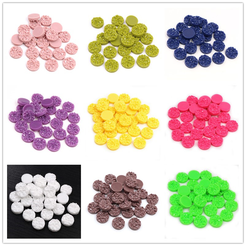 Resin Art Supplies Near Me - 40pcs เรซิ่น Druzy Cabochons โดม 8/10/12