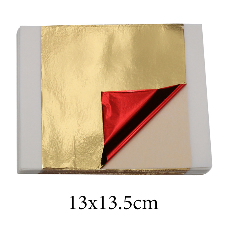 Resin Art Anniversary Gift - กระดาษฟอยล์เลียนแบบทองคำ 100 ชิ้น ขนาด 14 ซม.