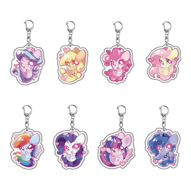 Resin Art Toys - พวงกุญแจอะคริลิคการ์ตูน My Little Pony ของตกแต่งกระเป๋า ของขวัญสำหรับเพื่อนสาว