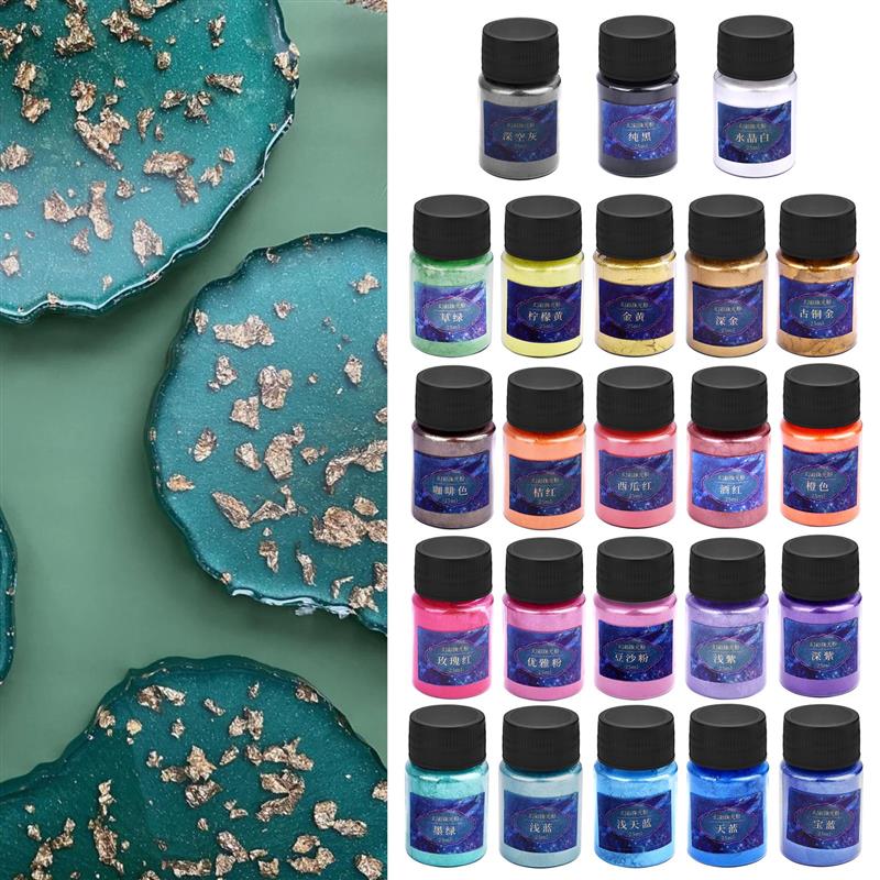 Resin Art Bottle - 10g/ขวด Pearlescent ผงเรซิ่นสี Mica Mineral Powder