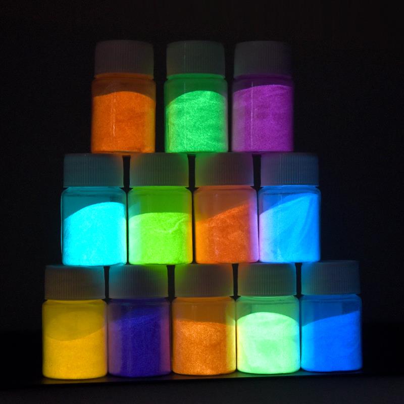 Resin Art Bottle - ผงเรืองแสง 20 กรัม/ขวด สำหรับเรซิ่นอีพ็อกซี่ สีผสมเรซิ่น DIY