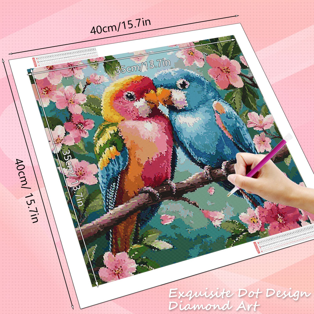 ภาพเพชร HUACAN ลายดอกไม้ นก สั - Resin Art Rose บทวิจารณ์และราคา