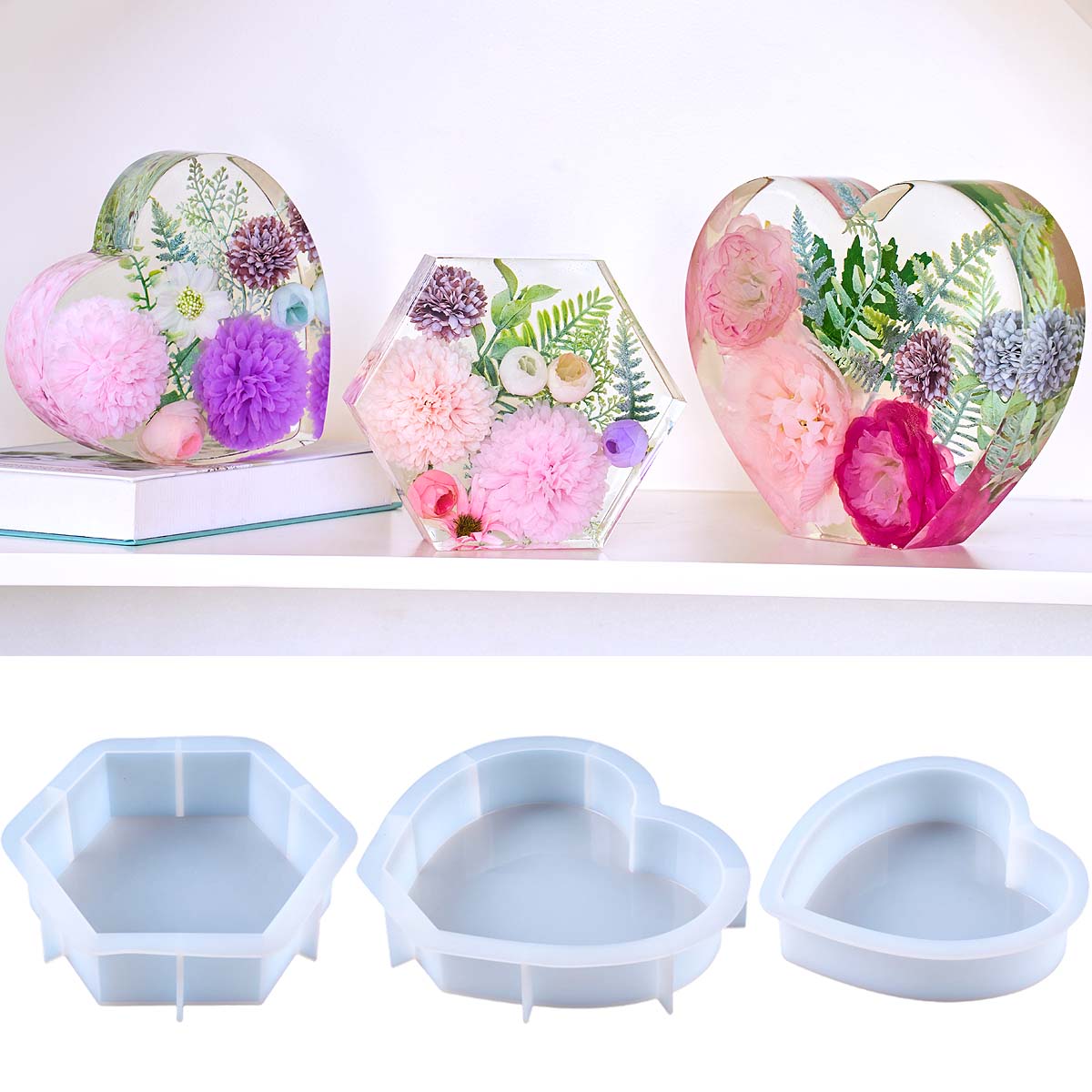 แม่พิมพ์ซิลิโคนรูปหัวใจขนาดใหญ - Resin Art Heart บทวิจารณ์และราคา