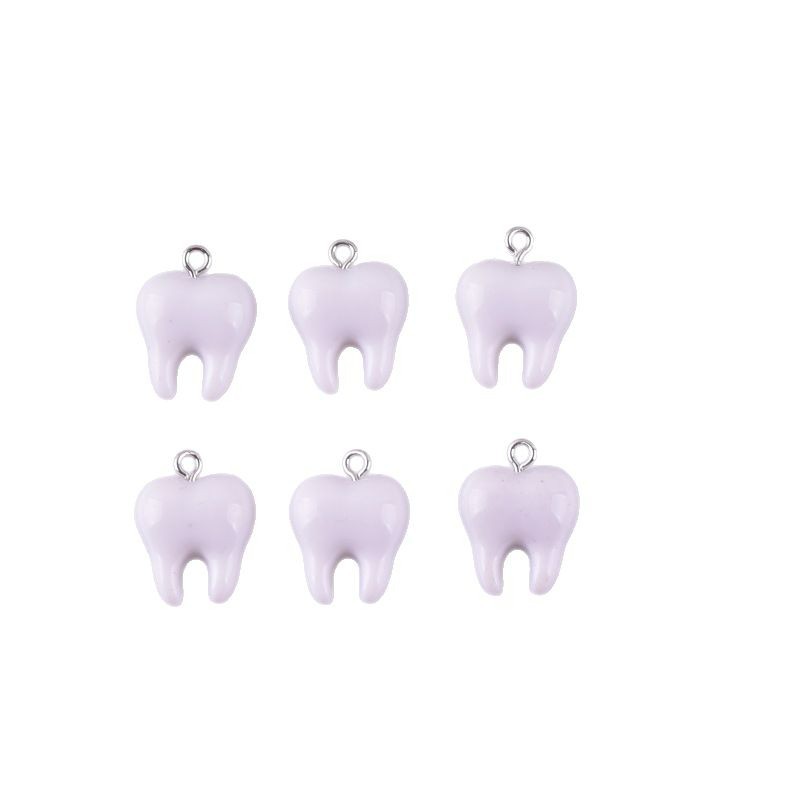 จี้เรซิ่นรูปฟันสีขาวน่ารัก 10  - Resin Art Supplies Near Me บทวิจารณ์และราคา