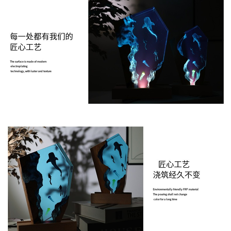 ของตกแต่งเรซิ่นรูปน้ำพุร้อน วา - Resin Art Anniversary Gift บทวิจารณ์และราคา