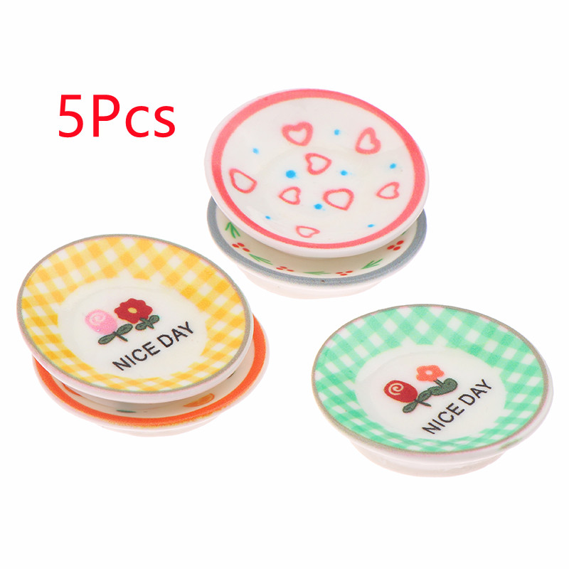 จานจิ๋วสำหรับบ้านตุ๊กตา 5 ชิ้น - Resin Art Toys บทวิจารณ์และราคา