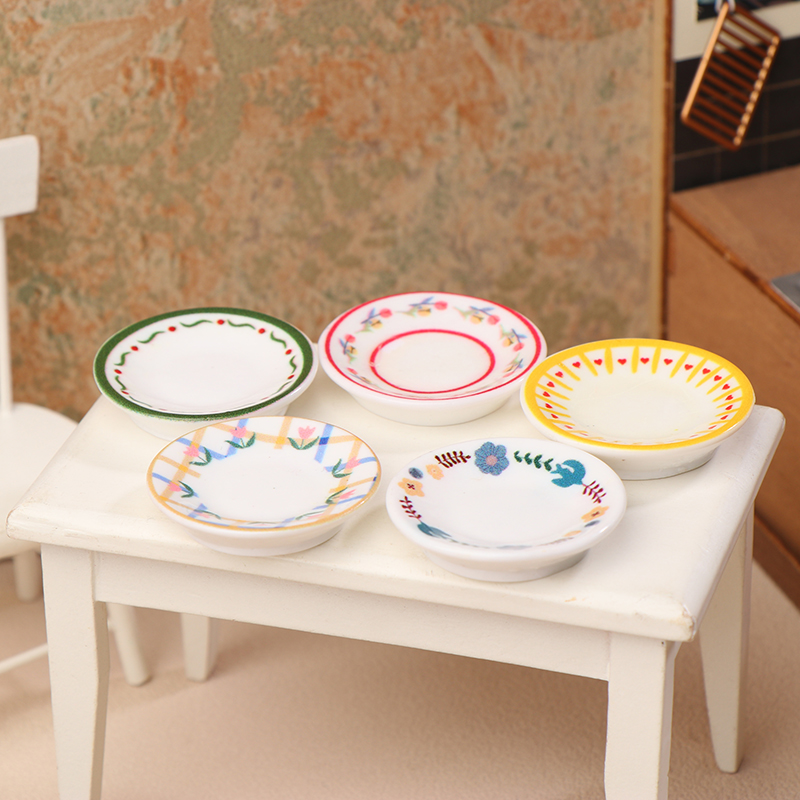5 ชิ้น 1/12 บ้านตุ๊กตามินิจานจ - Resin Art Toys บทวิจารณ์และราคา
