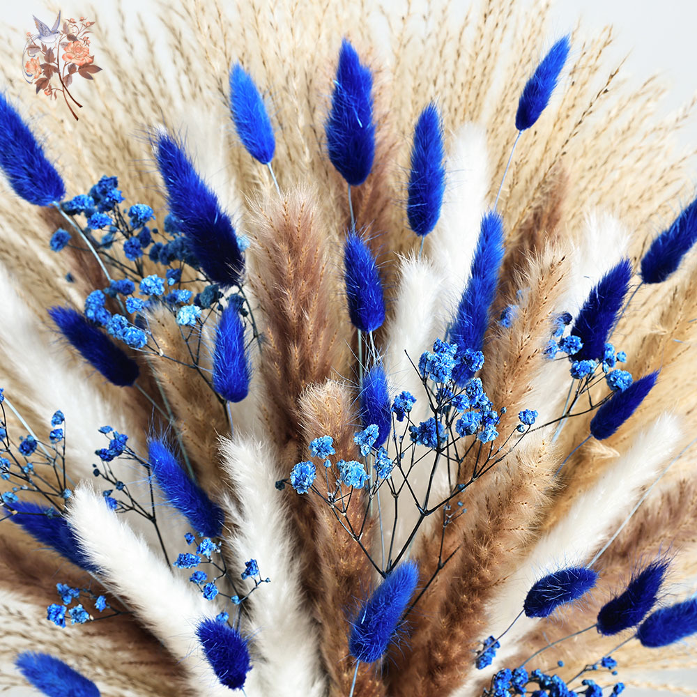 70 Stem Blue Fluffly หางกระต่า - Dried Flower Pressed บทวิจารณ์และราคา