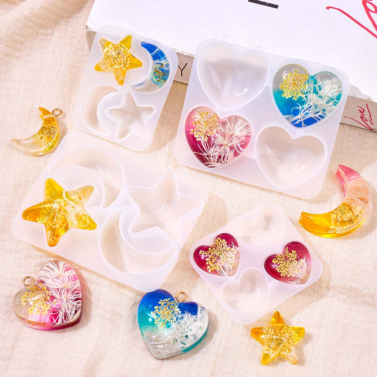แม่พิมพ์ซิลิโคนรูปดาวหัวใจพระจ - Resin Art Heart บทวิจารณ์และราคา