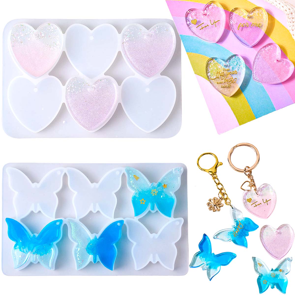 แม่พิมพ์ซิลิโคนรูปหัวใจผีเสื้อ - Resin Art Heart บทวิจารณ์และราคา