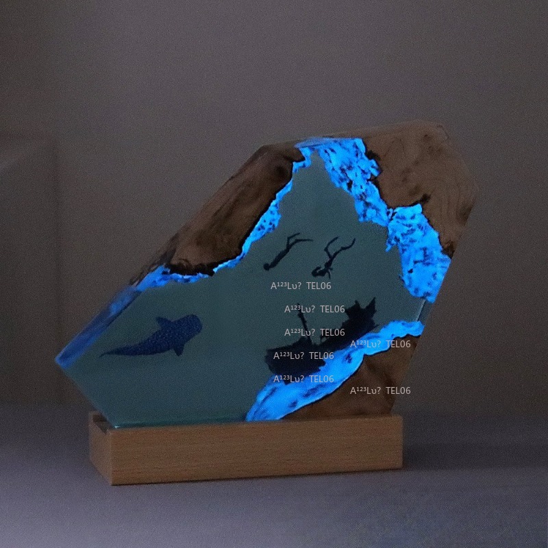 โคมไฟเรซิ่นไม้ รูปทรงมหาสมุทร  - Resin Art Ocean บทวิจารณ์และราคา