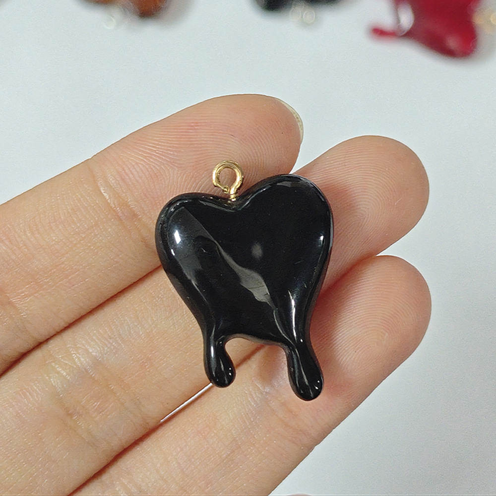 จี้เรซินรูปหัวใจหยดเลือด 10 ชิ - Resin Art Heart บทวิจารณ์และราคา