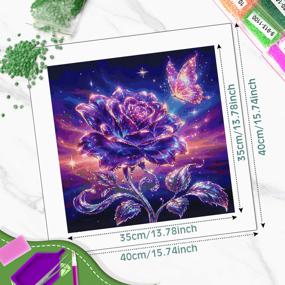 ภาพวาดเพชรทรงกลมเต็มรูปแบบ Hua - Resin Art Rose บทวิจารณ์และราคา
