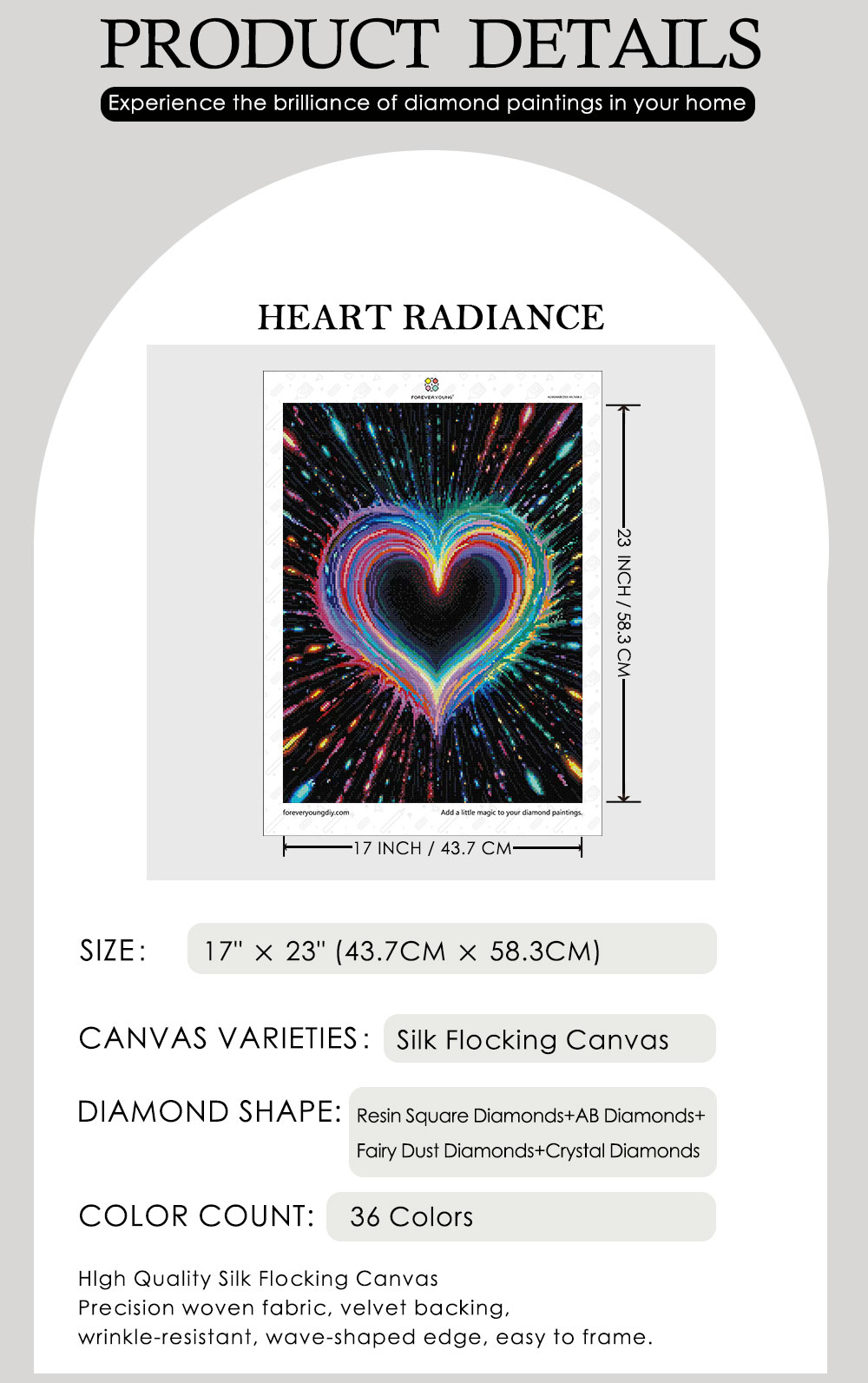 ForeverYoung ชุดภาพเพชร Heart  - Resin Art On Wall บทวิจารณ์และราคา