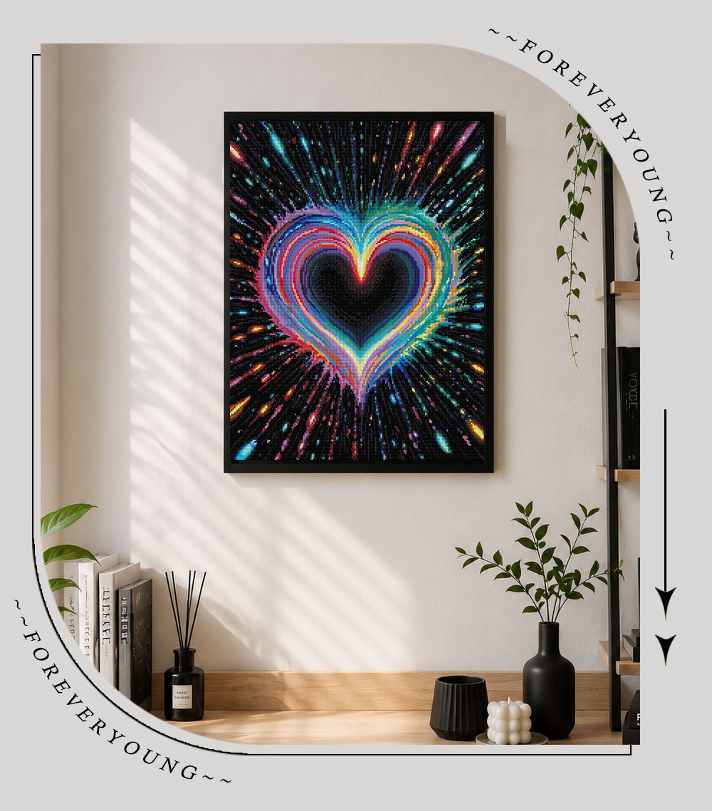 ForeverYoung ชุดภาพเพชร Heart  - Resin Art On Wall บทวิจารณ์และราคา