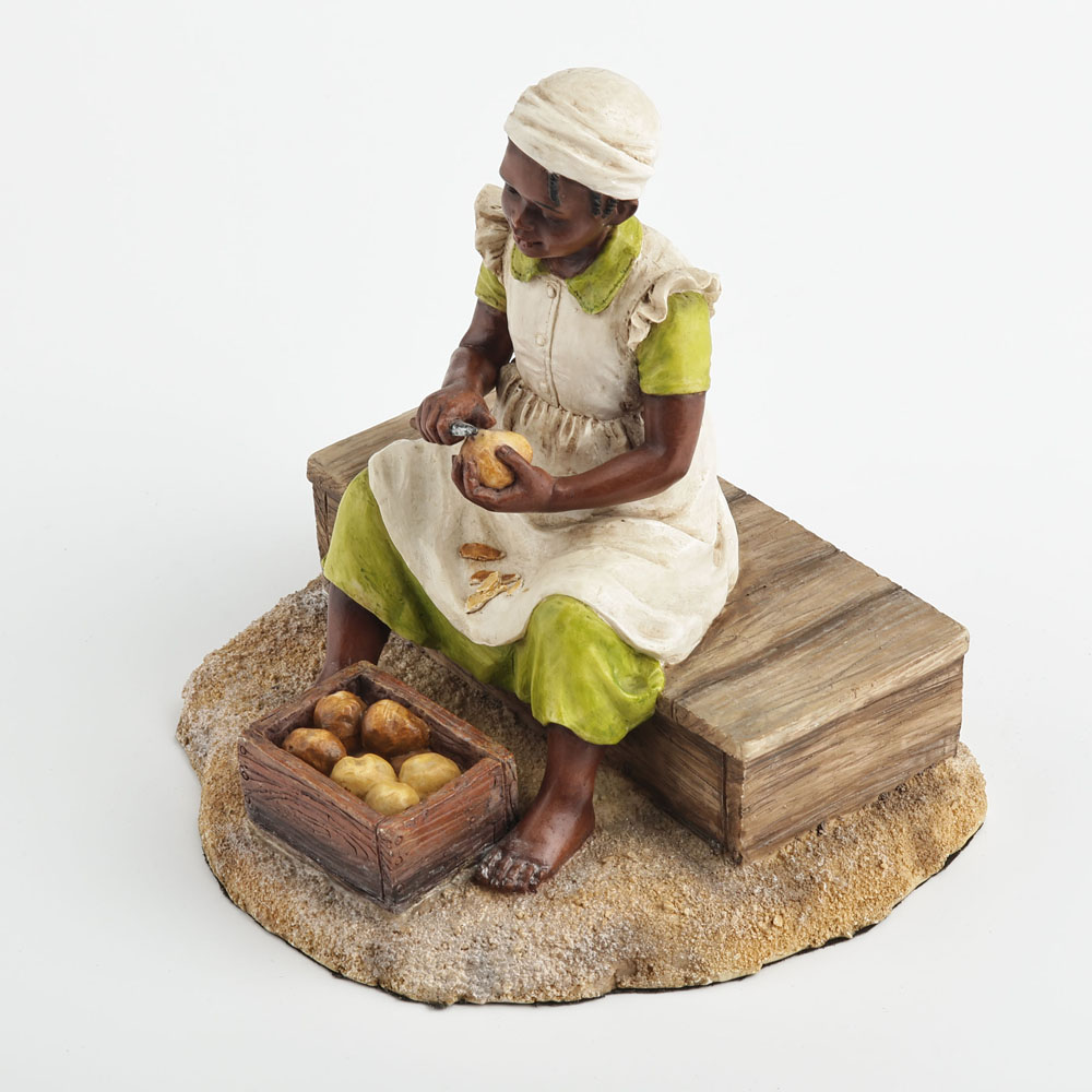 รูปปั้นเด็กหญิงผิวสีดำกำลังปอก - Resin Art On Wood บทวิจารณ์และราคา