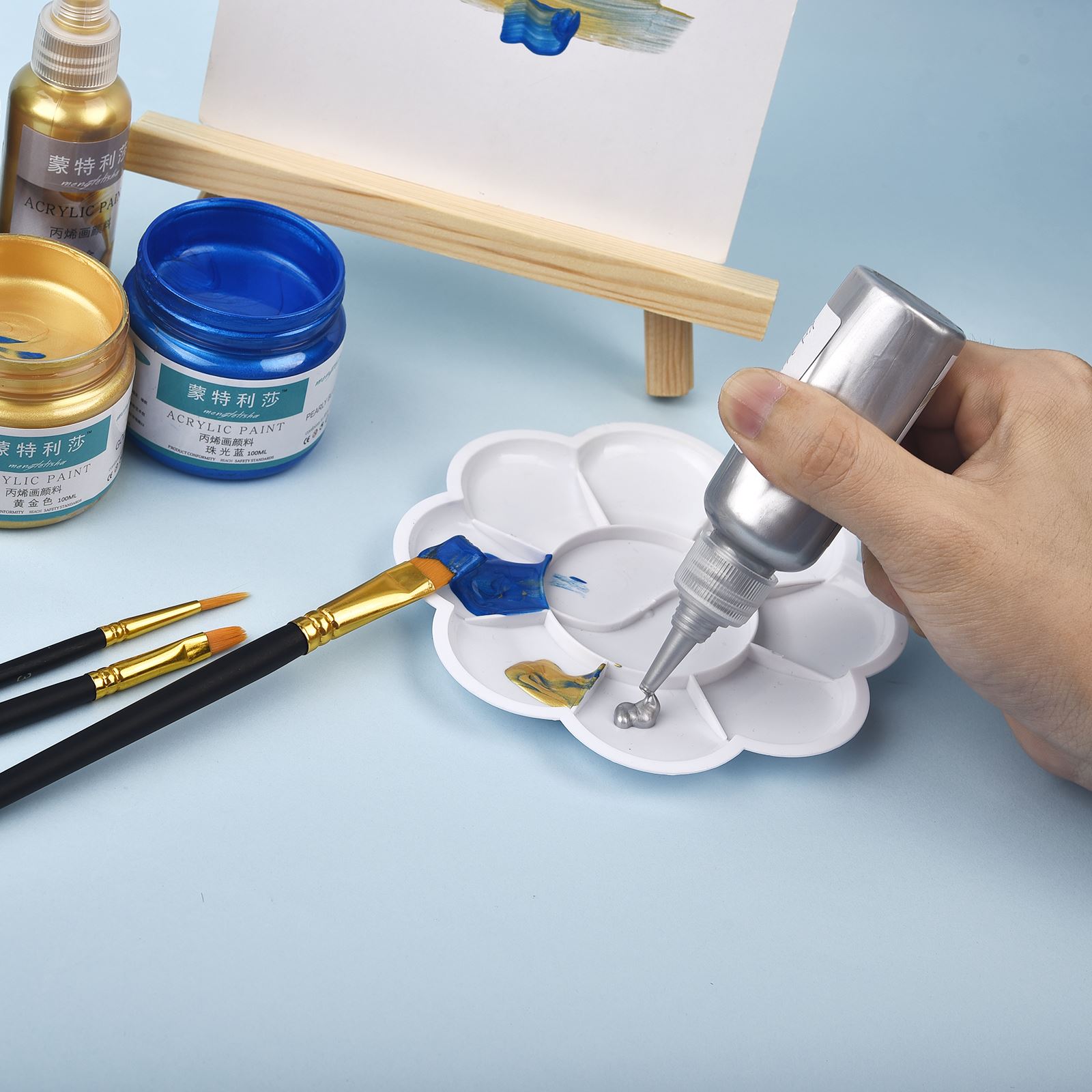 สีอะคริลิคประกายมุก7สี60มล./ขว - Resin Art Bottle บทวิจารณ์และราคา