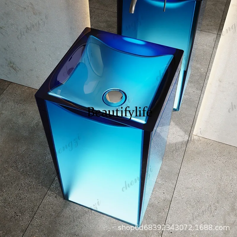 อ่างล้างหน้าทรงกระบอกเรซิ่นใส  - Resin Art Floor บทวิจารณ์และราคา