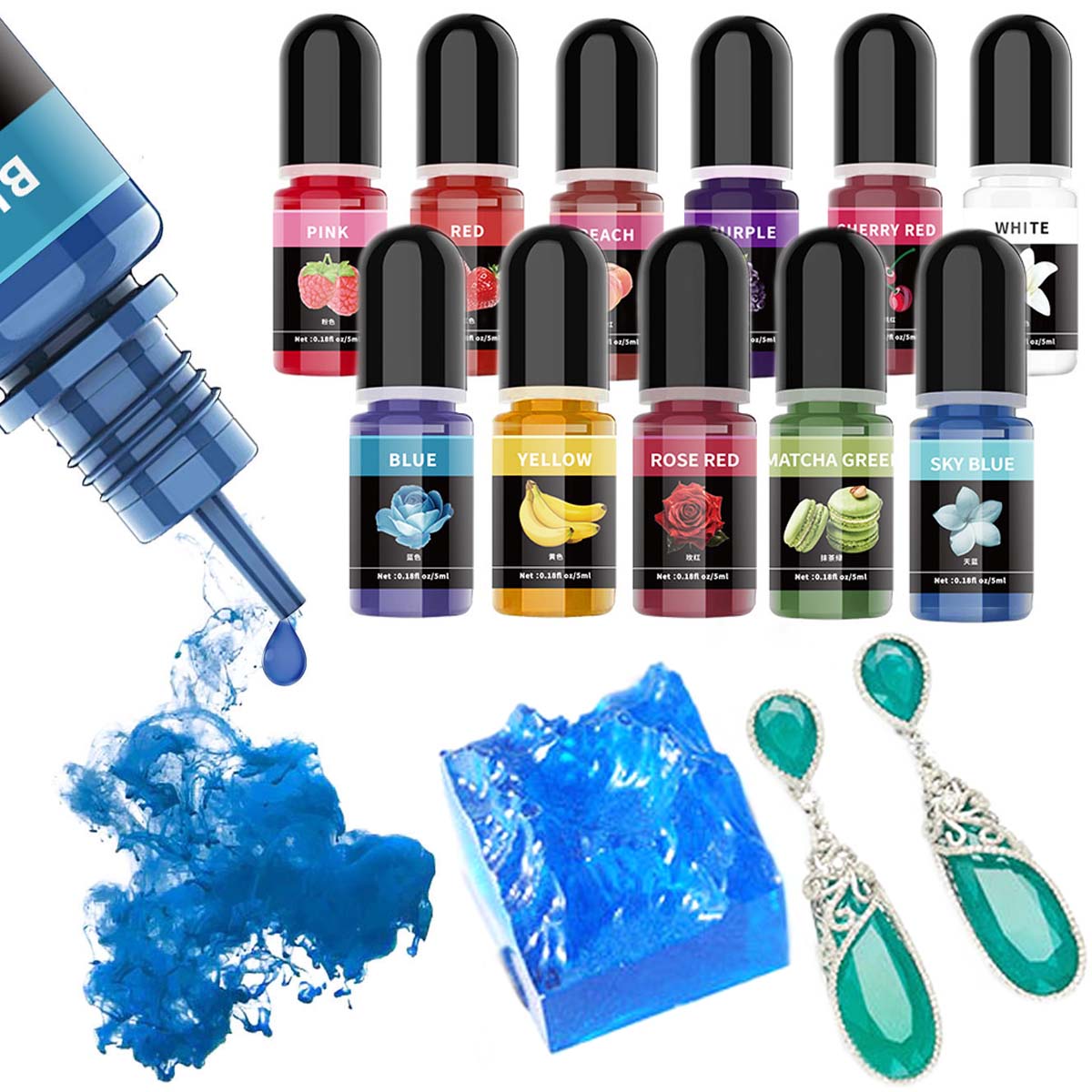 5 ml/ขวดอีพ็อกซี่เรซิ่นPigment - Resin Art Bottle บทวิจารณ์และราคา