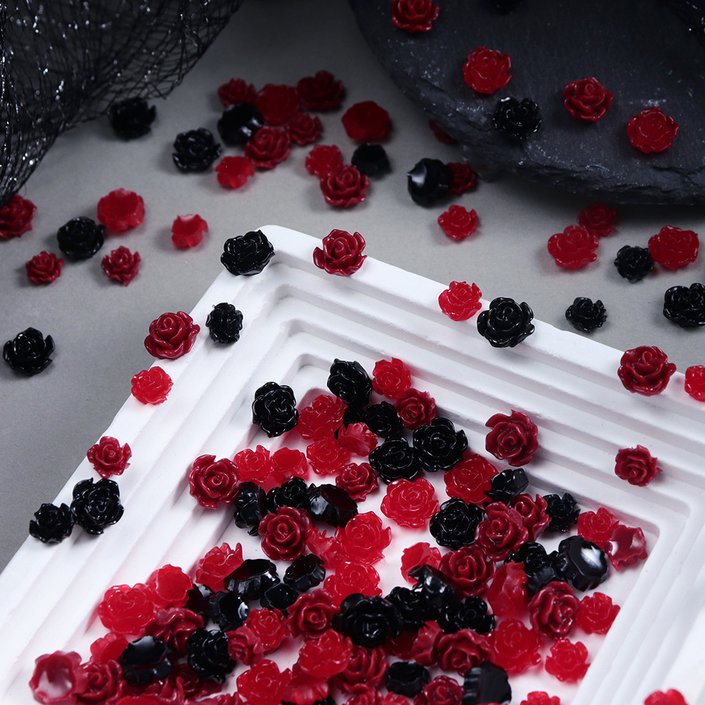 ดอกกุหลาบเรซิ่นสีแดงและสีดำ 10 - Resin Art Rose Petals บทวิจารณ์และราคา