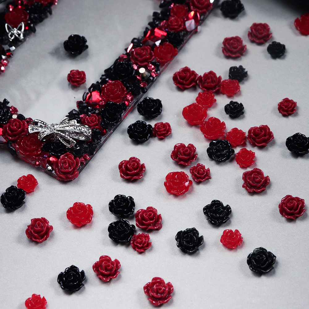 ดอกกุหลาบเรซิ่นสีแดงและสีดำ 10 - Resin Art Rose Petals บทวิจารณ์และราคา