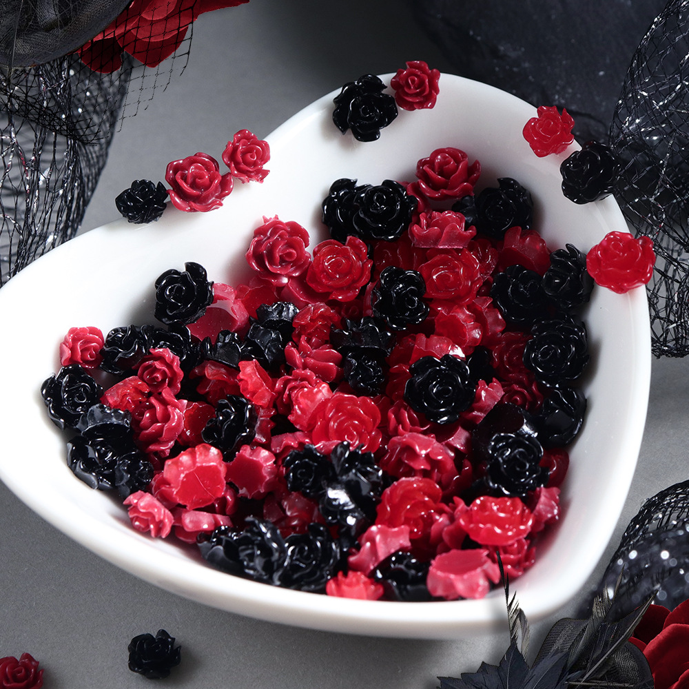 ดอกกุหลาบเรซิ่นสีแดงและสีดำ 10 - Resin Art Rose Petals บทวิจารณ์และราคา